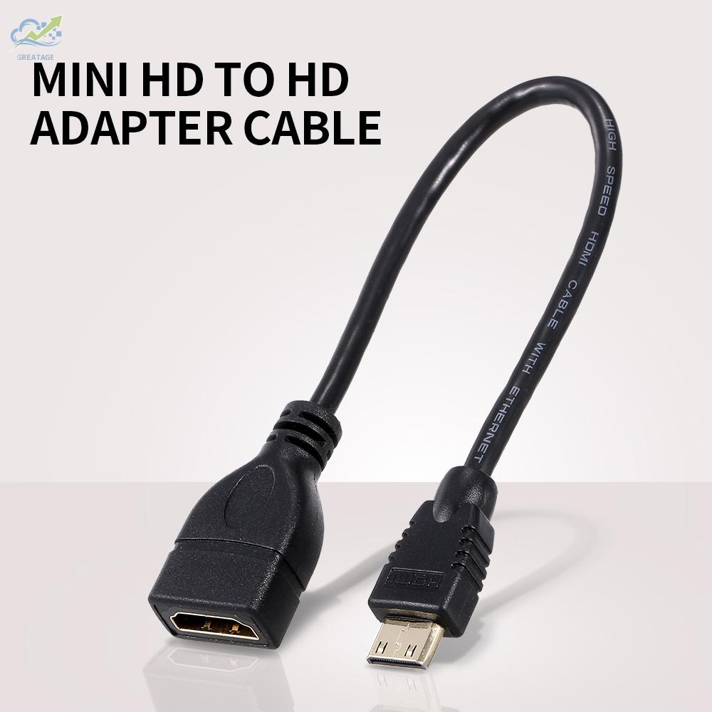 g☼Mini HD to HD Cable Mini HD Male to HD Female Adapter Cable HD 1080P Resolution for Camera Laptop Tablet Projector TV Monitor
