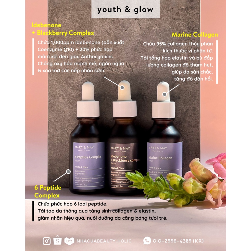 Trọn bộ serum dưỡng chuyên sâu MARY&amp;MAY