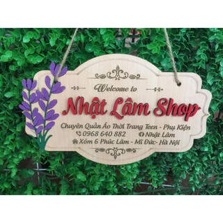 Bảng gỗ tên Shop