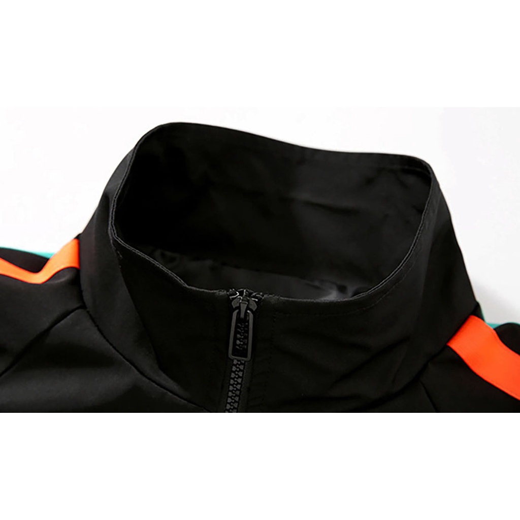 Áo Khoác Nam Nữ Cao Cấp 2 Lớp Phối Sọc Cam Xanh | Áo Khoác Mr94