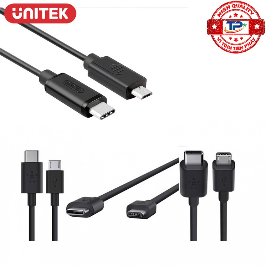 Cáp chuyển USB 3.1 USB Type-C sang Micro USB Unitek Y-C473BK ( USB-C to Micro USB )