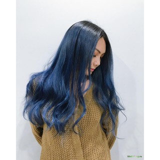 Thuốc nhuộm tóc màu xanh dương khói + tặng oxi dưỡng + bao tay