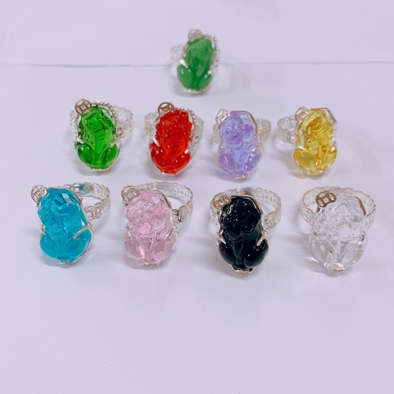 Nhẫn nghê thân kim tiền đủ màu LINH MIU SILVER