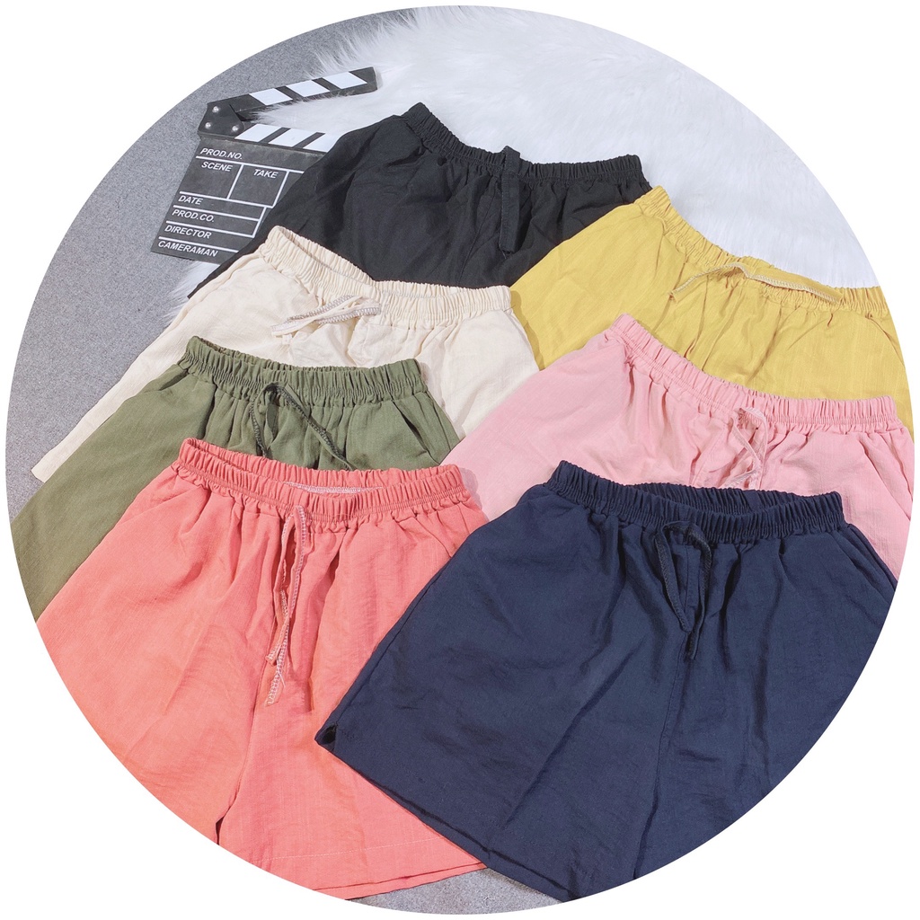 Quần đùi nữ chất vải đũi thoáng mát, quần short nữ freesize màu sắc đa dạng Choose Us CĐ001 | BigBuy360 - bigbuy360.vn