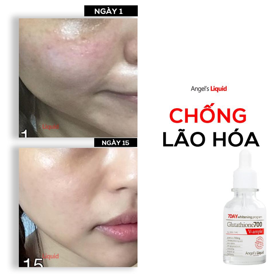 Bộ 2 Sản Phẩm Dưỡng Trắng Da 7DAY Angel's Liquid Whitening Program Gutathione 700V ( Toner &amp; Serum)