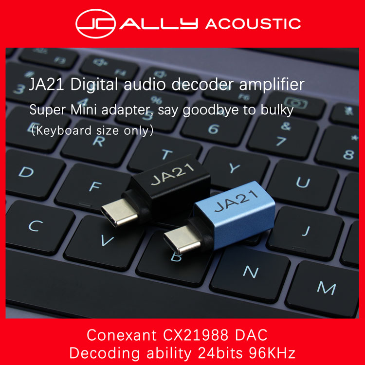 JCALLY JA21 Mini Digital Audio Adapter CX21988 DAC USB Type C to 3.5mm Earphone adapter for Android Windows Linux