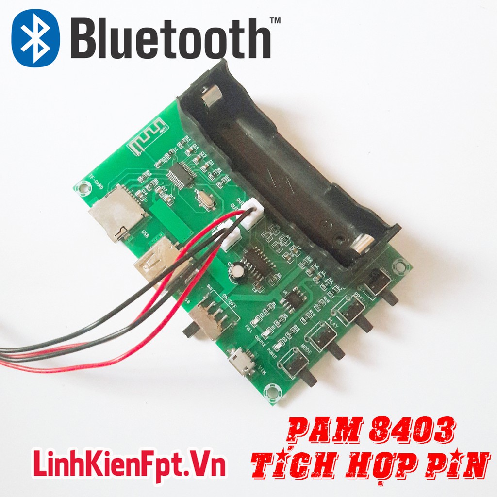 PAM 8403 Bluetooth Tích Hợp Pin + 2 Loa 10W - Chế loa 3 Trong 1