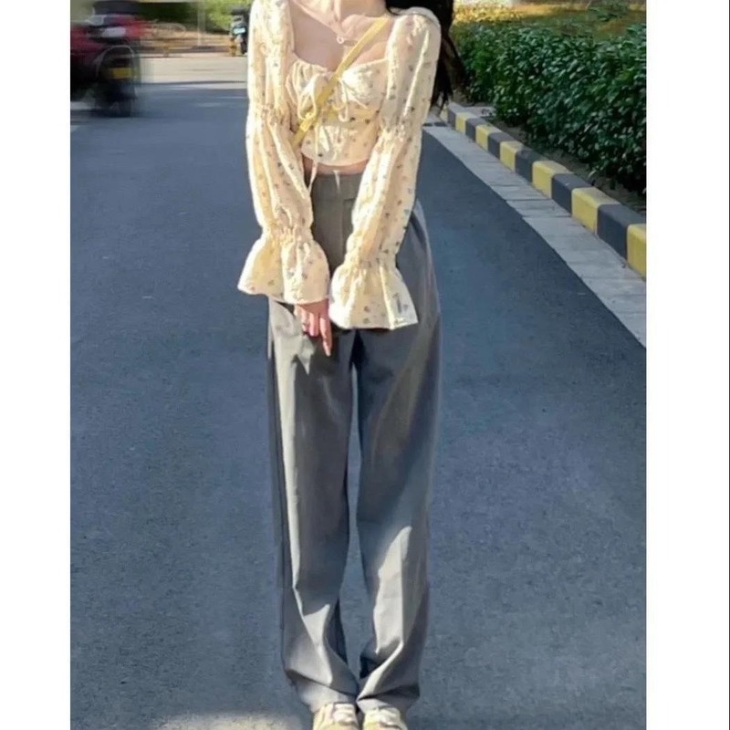 Áo Sơ Mi Ngắn Dáng Ôm In Hoa Kiểu Pháp Thời Trang Xuân Hè 2022 Mới