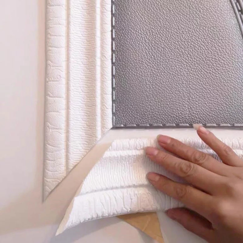 NEW Pattern 3D Foam Sticker Wall Trim Line Edge Band /Dust-proof Waterproof Self Adhesive Crashproof Skirting Board/DIY Smooth Strip Wallpaper Border Home Decor