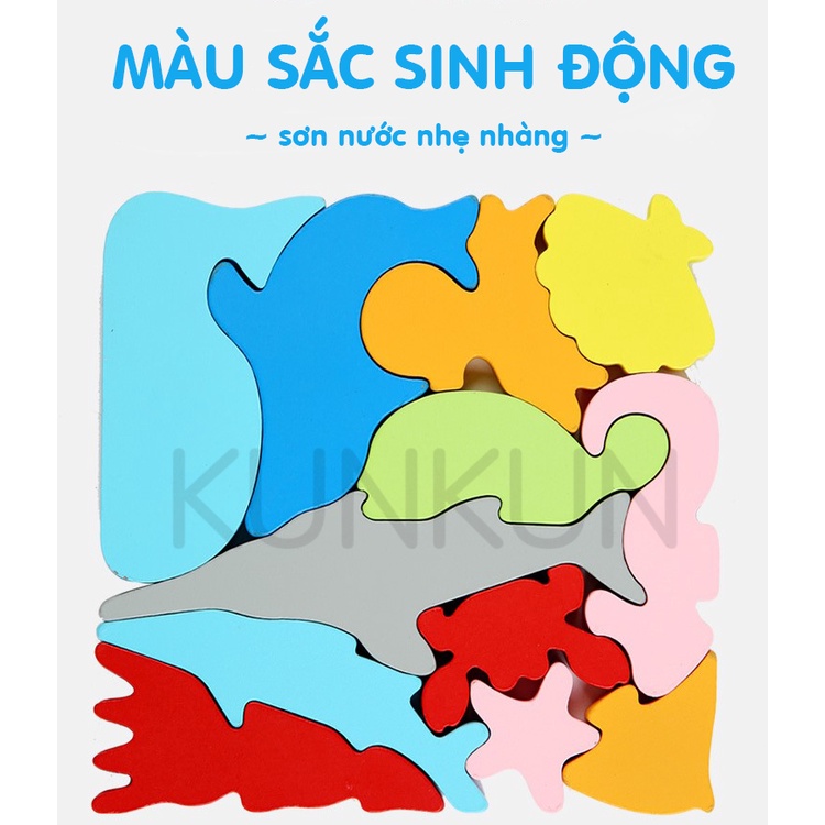 Đồ chơi xếp hình TETRIS TANGRAM phương tiện giao thông và động vật phát triển thông minh cho bé