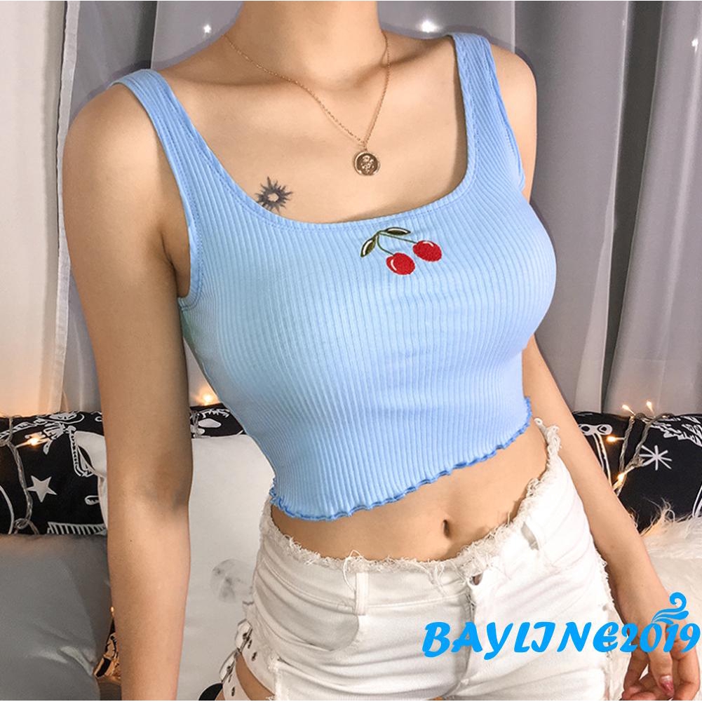 Áo lửng hai dây thêu họa tiết quyến rũ dành cho nữ