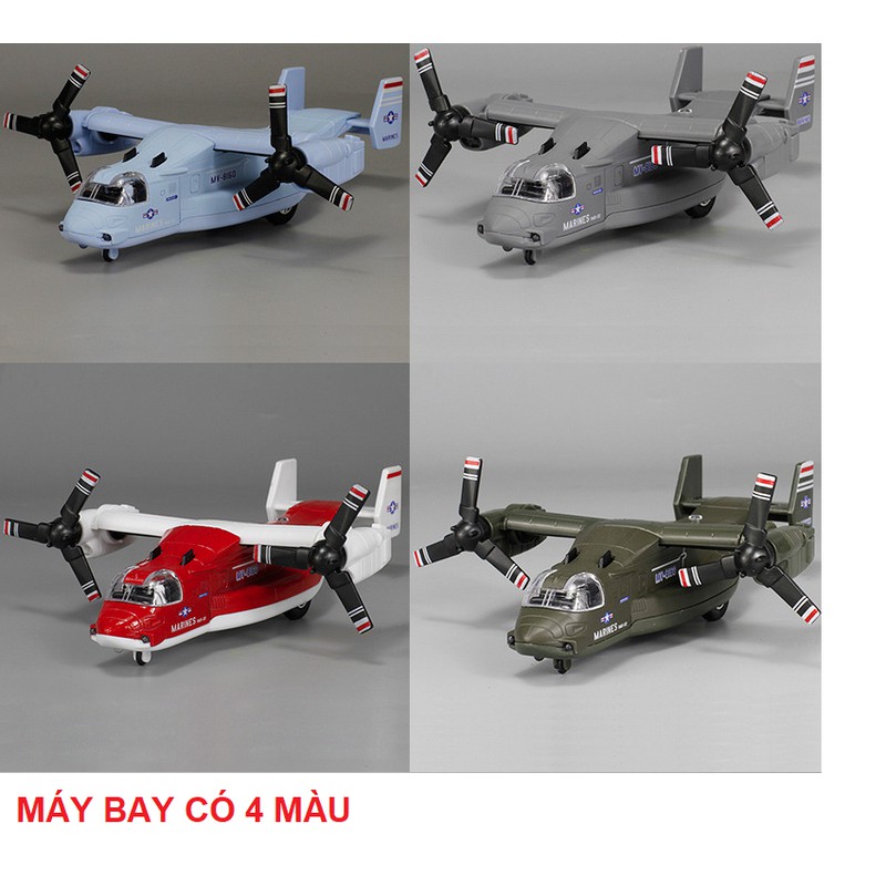Mô hình máy bay quân sự đồ chơi trẻ em có âm thanh và đèn xe bằng hợp kim nhựa (màu ngẫu nhiên)