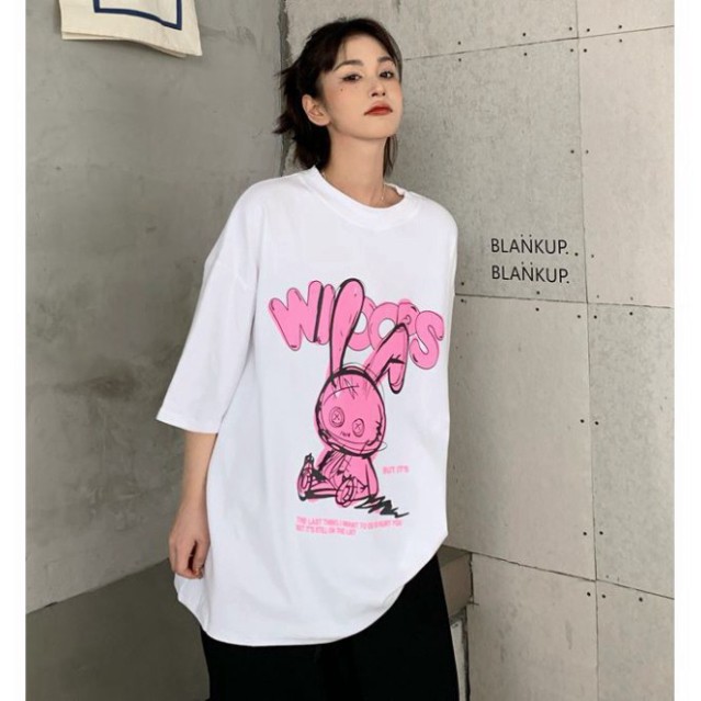 ÁO THUN, ÁO PHÔNG TAY LỠ UNISEX FORM RỘNG OVERSIZE RABBIT NELLY ANIME M842 DH SHOP SUPERSALE