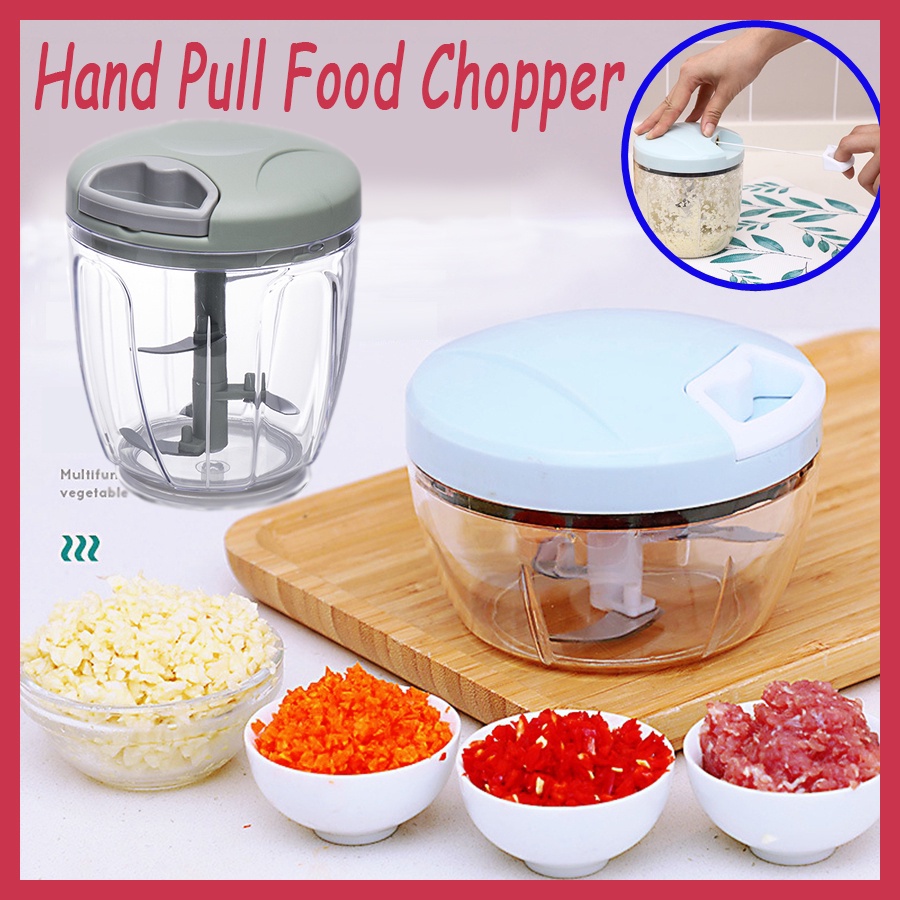 Tỏi Chopper Hướng dẫn sử dụng Chopper Chopper Máy xay sinh tố Cầm tay Thực phẩm Cầm tay Rau củ quả Máy xay thịt Pengisar Serbaguna Dụng cụ nhà bếp