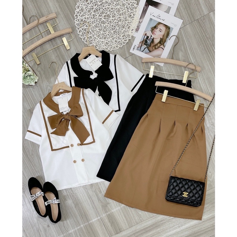 SET ÁO NƠ THUỶ THỦ MIX CHÂN VÁY