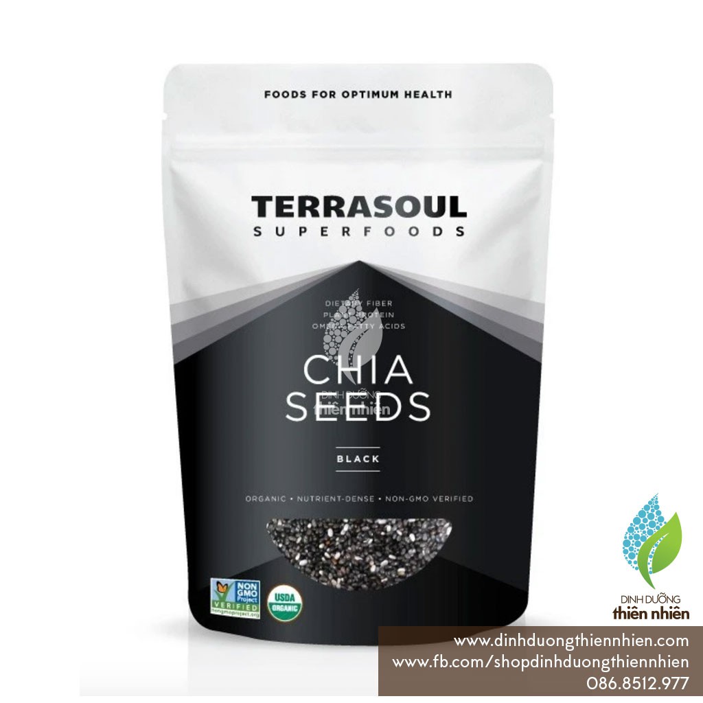 Hạt Chia Hữu Cơ Terrasoul Superfoods Organic Black Chia Seeds, 227g