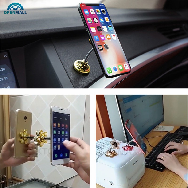 Giá đỡ điện thoại kiểu giác hút hình bông hoa có thể xoay 360 độ tiện dụng cho xe hơi | BigBuy360 - bigbuy360.vn