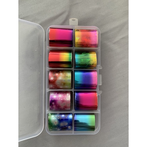 Set foil hoạ tiết tráng gương Hologram trang trí móng tay - Phan Dũng