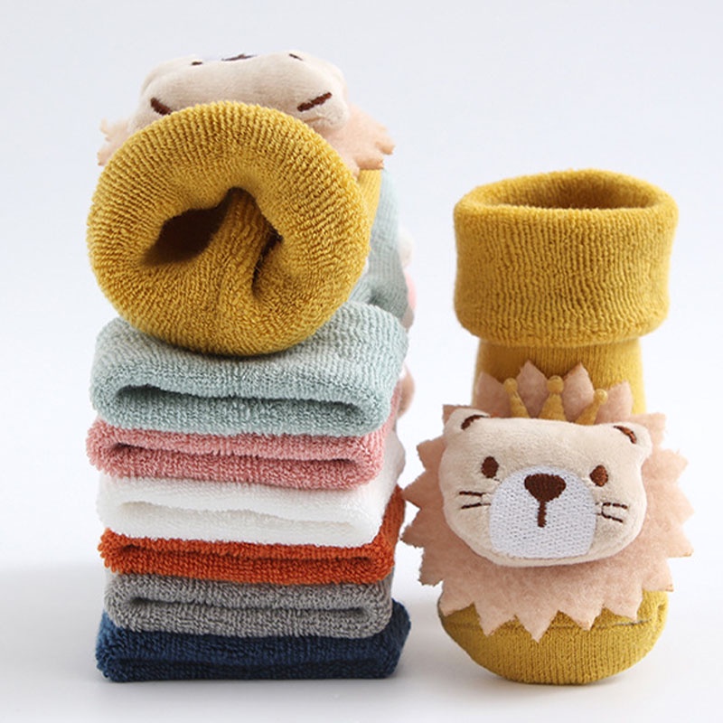 Vớ Dày Mềm Mại Chống Trượt In Họa Tiết Hoạt Hình Dễ Thương Cho Bé Trai Gái 0-2 Tuổi