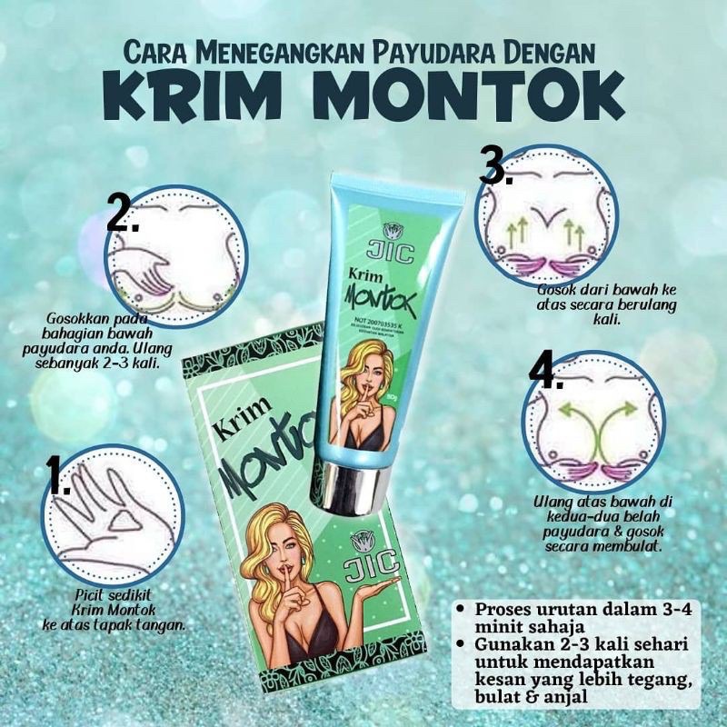 kem JIC KRIM MONTOK CREAM tăng kích thước ngực, nâng mông ,chiết xuất thiên nhiên 50g.