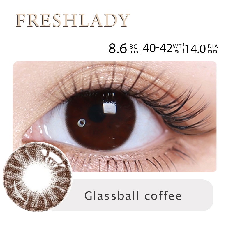 lens Kính Áp Tròng makeup kính áp tròng nâu 14.00mm lens mắt lens cosplay nước nhỏ mắt lens Thời gian sử dụng một năm Hộp đựng kính áp tròng miễn phí freshlady hot Y03