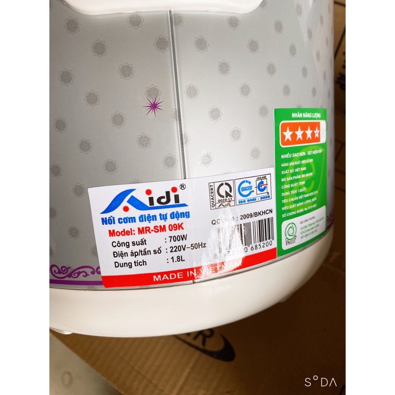 Nồi Cơm Điện Aidi 1L1,2L1,8L