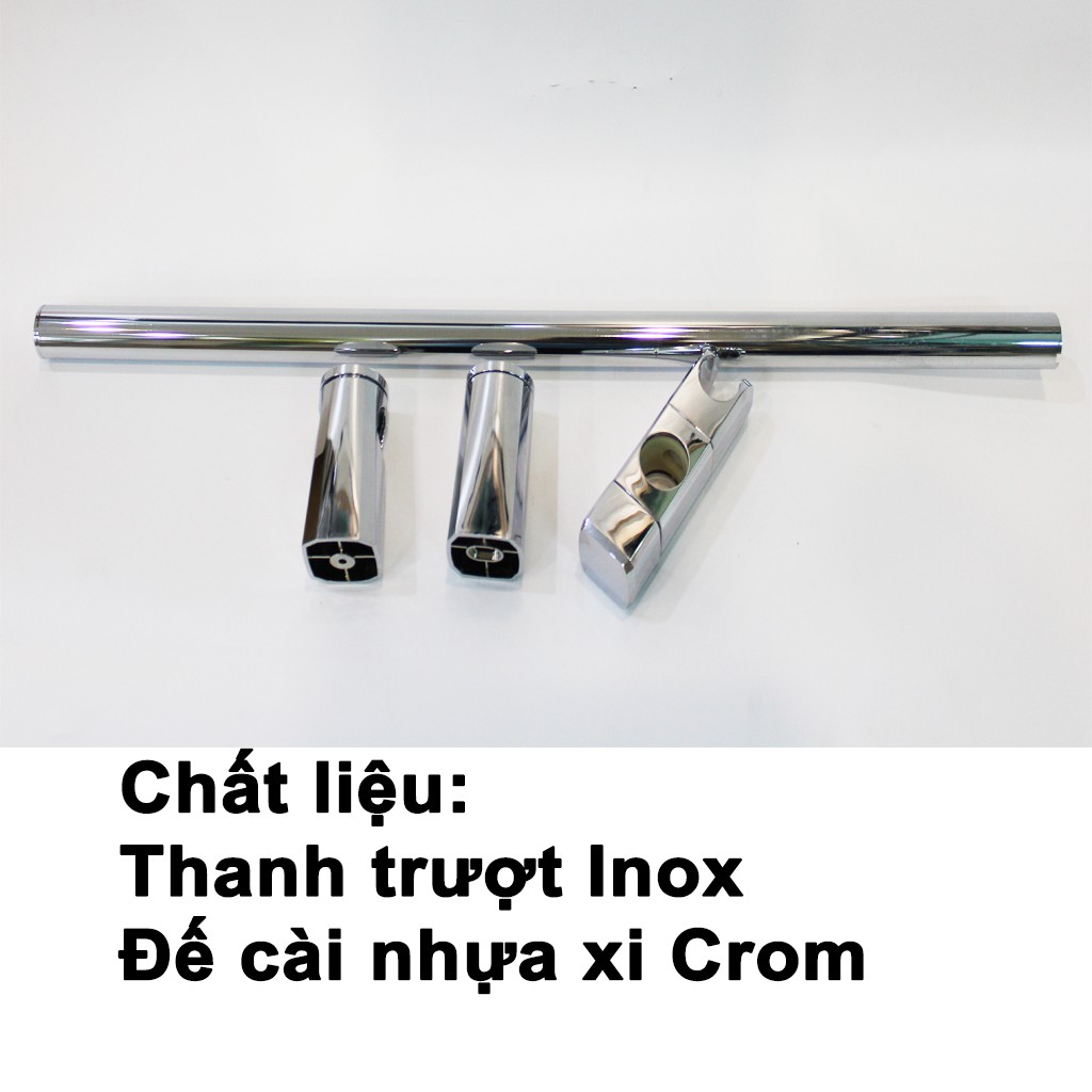 Thanh trượt gắn sen tắm Caesar, có thể điều chỉnh vị trí đặt tay sen, thanh trượt inox