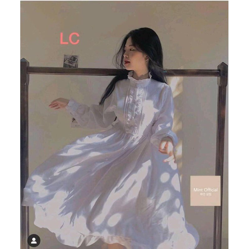 Đầm cổ bèo phối tay bèo HANA75