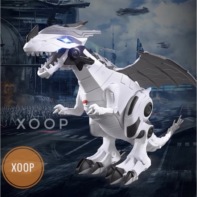 Đồ chơi xoop !Khủng long cơ học đóng hộp-ước mơ của bé