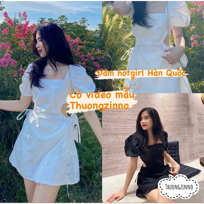 [Ảnh thật/Video]Váy hotgirl khoét eo tôn dáng Đầm quyến rũ ulzzang phong cách Hàn Quốc