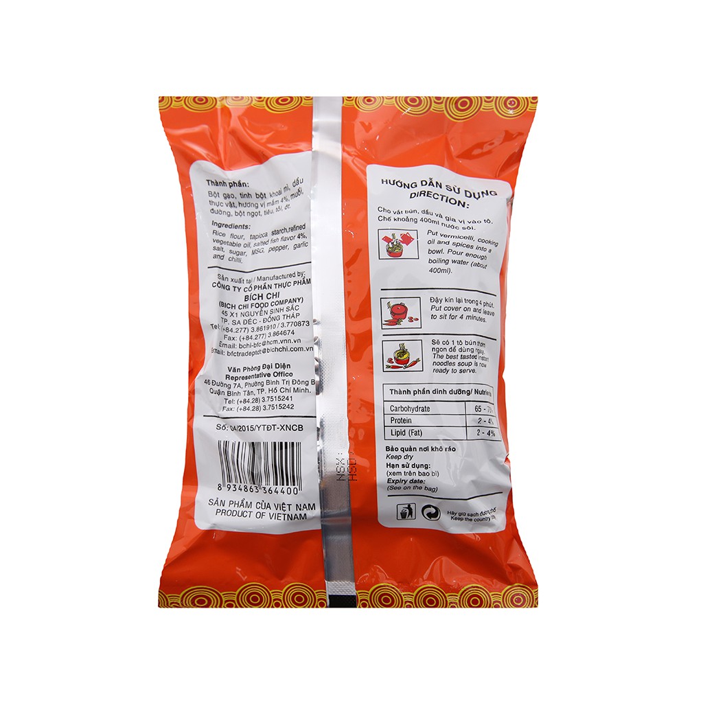 8 GÓI Bún mắm Vina Bích Chi gói 60g