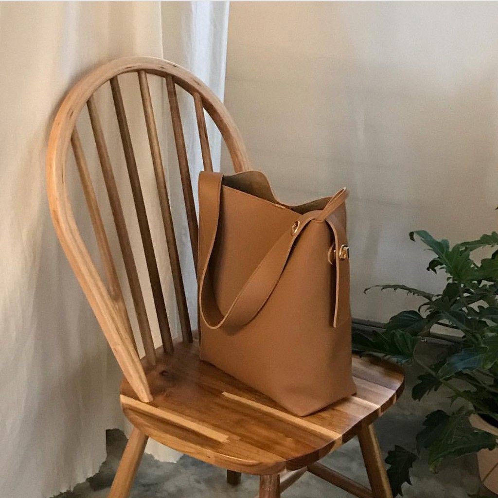 Túi tote dađeo vai kèm ví nhỏ, quai cách điệu vừa a4 - P008