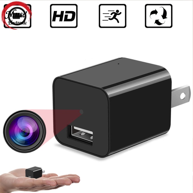 Camera Bộ sạc USB mini treo tường HD 1080p Màn hình máy ảnh Máy ghi video an ninh gia đình