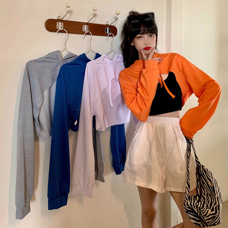 Áo Hoodies Tay Dài Thiết Kế Độc Đáo Cho Nữ