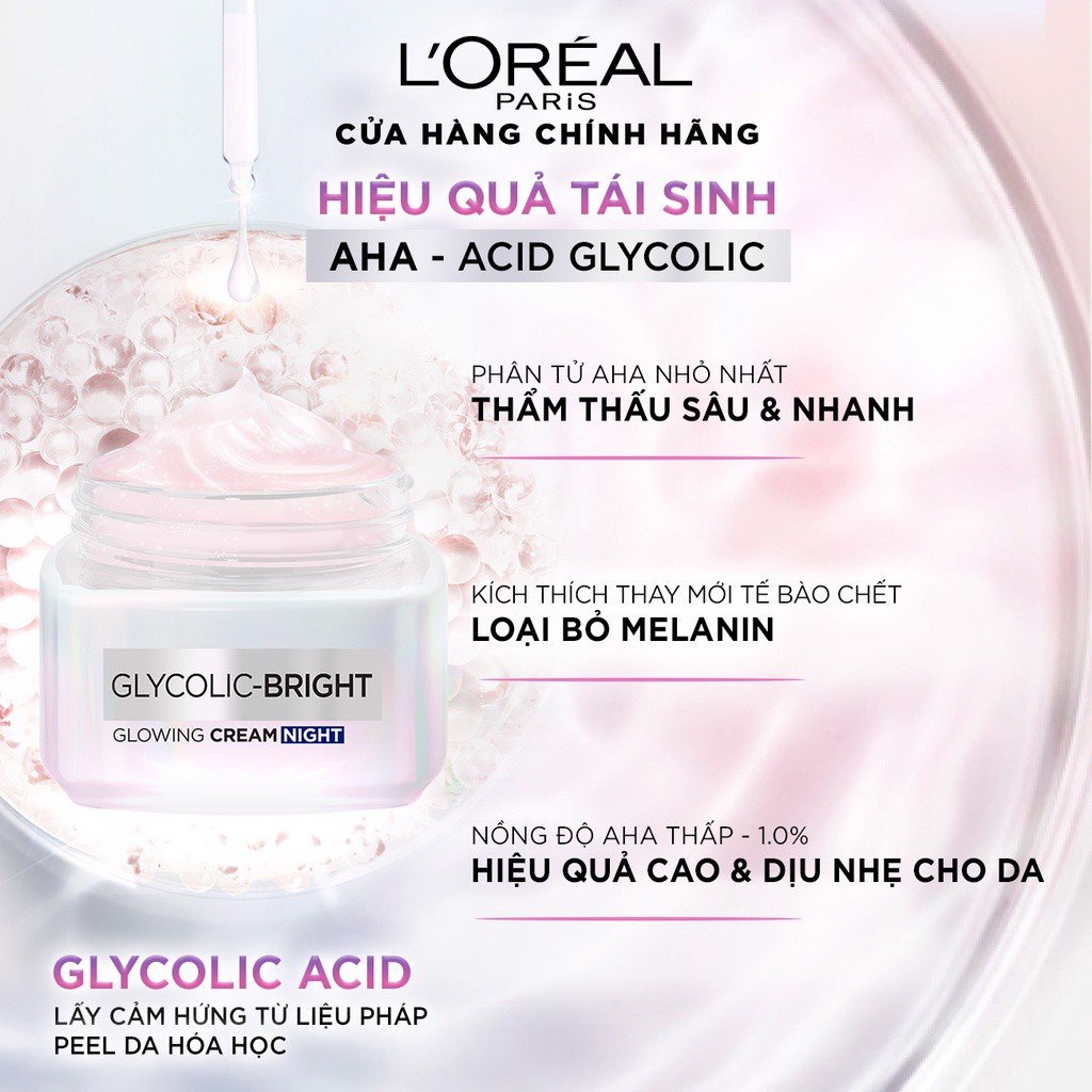 Loreal Kem dưỡng Glycolic - Bright Glowing Cream 50ml