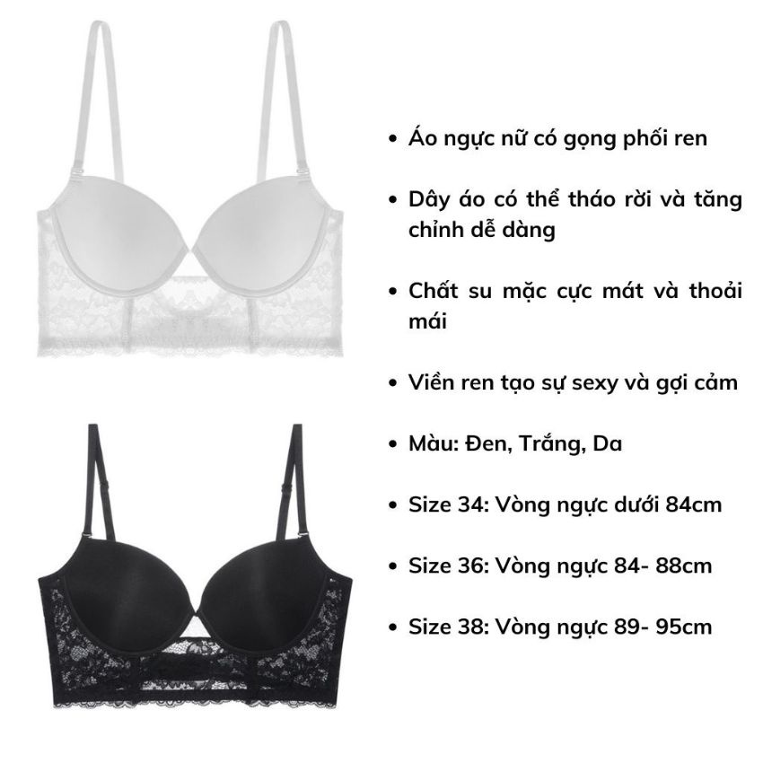 Áo ngực nữ đúc su tạo khe sexy, áo lót nữ có gọng đệm mút nâng ngực gợi cảm Kingshop A471