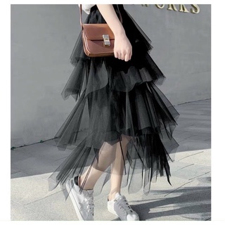 chân váy voan nhiều tầng