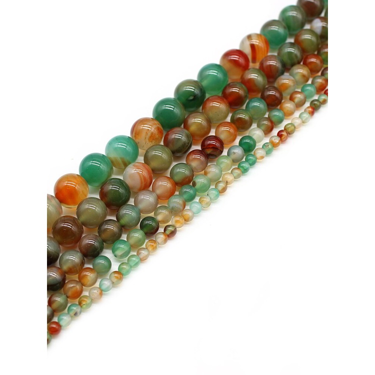 Aaa + Con Công Agat Phối Màu Hạt Đá Tự Nhiên Để Trang Sức Làm Vòng Tay DIY Vòng Cổ 4 / 6 / 8 / 10 / 12 mm Dây 15 ''