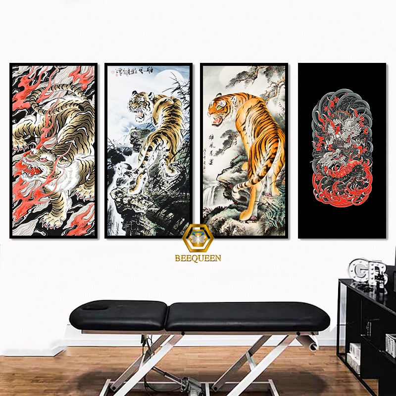 Album Tranh Hổ Xuống Núi-Rồng Trang Trí Kích Thước 30x60cm