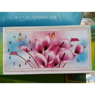 Tranh đính đá đồng hồ hoa H428