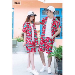 Bộ đồ hoa quả cho cặp đôi vui vẻ trong ngày hè