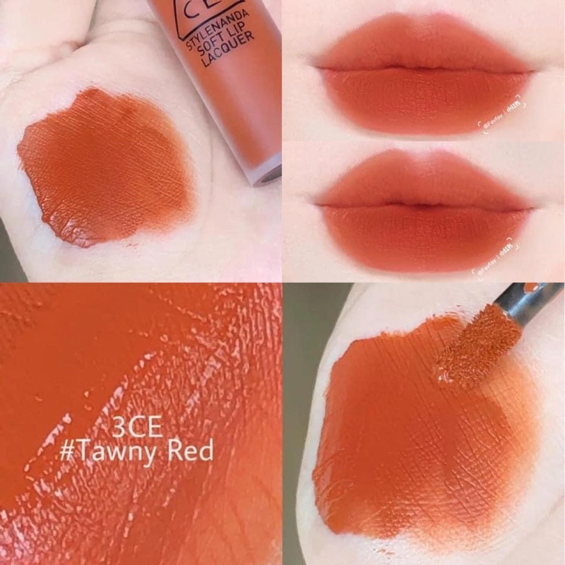 Son 3CE Soft Lip Lacquer màu Tawmy Red