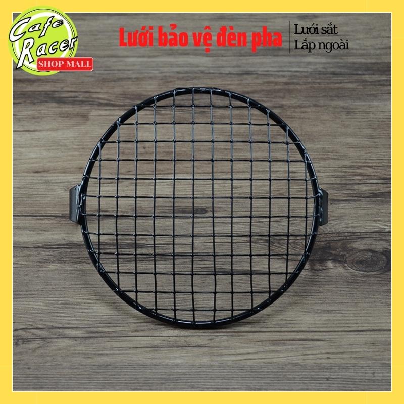 Khung lưới sắt bảo vệ đầu đèn pha xe máy phù hợp gáo tròn 6-7 icnh cho các dòng xe độ và PKL