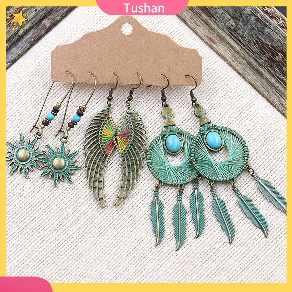 Set 3 Cặp Hoa Tai Phong Cách Vintage Thời Trang Dành Cho Nữ