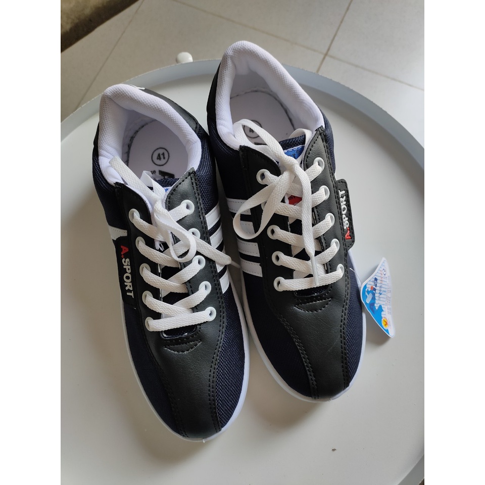 [ASIA CHÍNH HÃNG] Giày thể thao ASIA màu xanh đen, 4 sọc may size 38-43