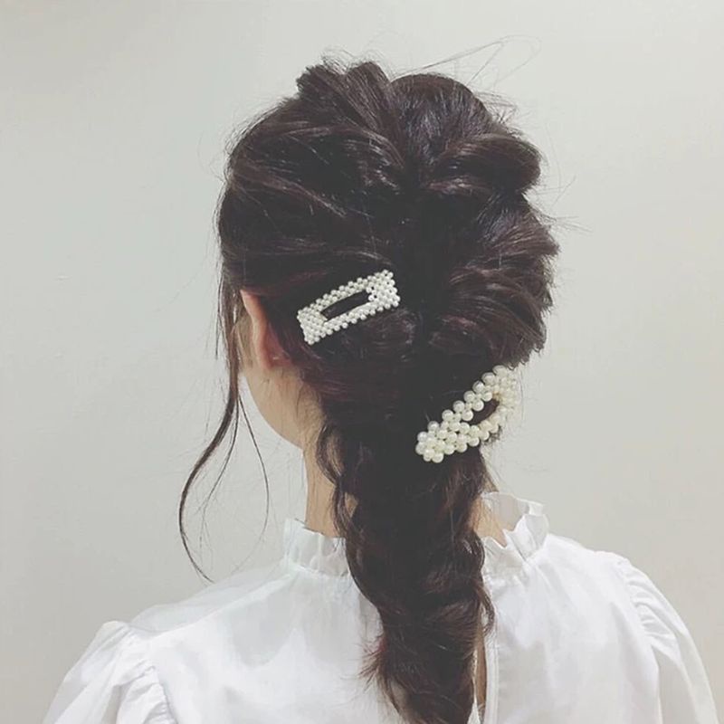 Kẹp Tóc Đính Ngọc Trai Giả Màu Vàng / Bạc Kiểu Vintage Cho Cô Dâu