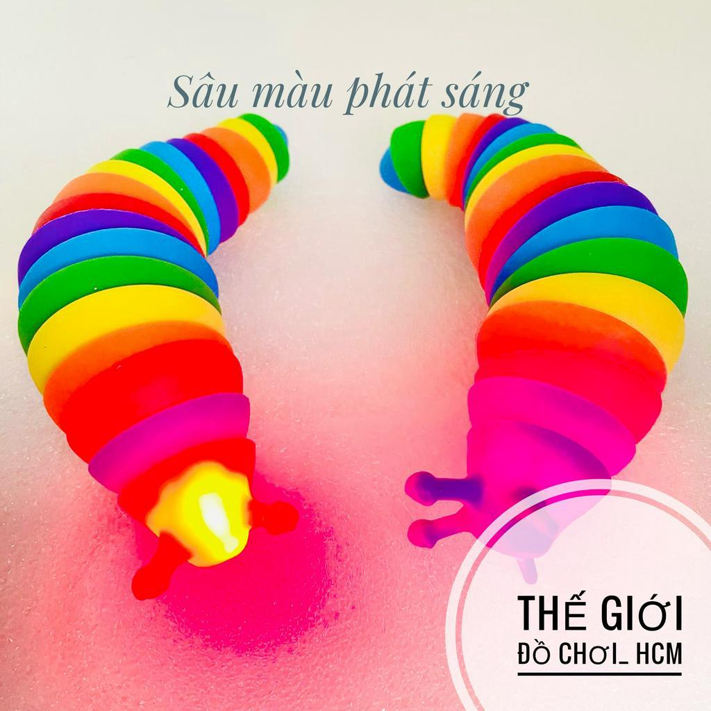 [RẺ- GIẢM STRESS] Đồ chơi con sâu phát sáng nhiều màu, vui nhộn, giúp giảm căng thẳng dành cho cả người lớn và trẻ em