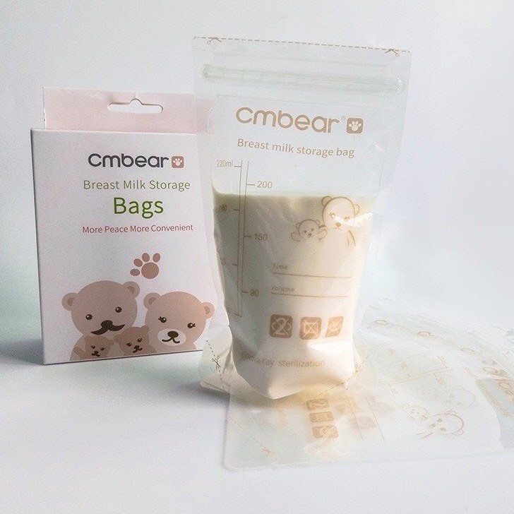 Hộp 30 túi trữ sữa Cmbear 220ml cho mẹ và bé