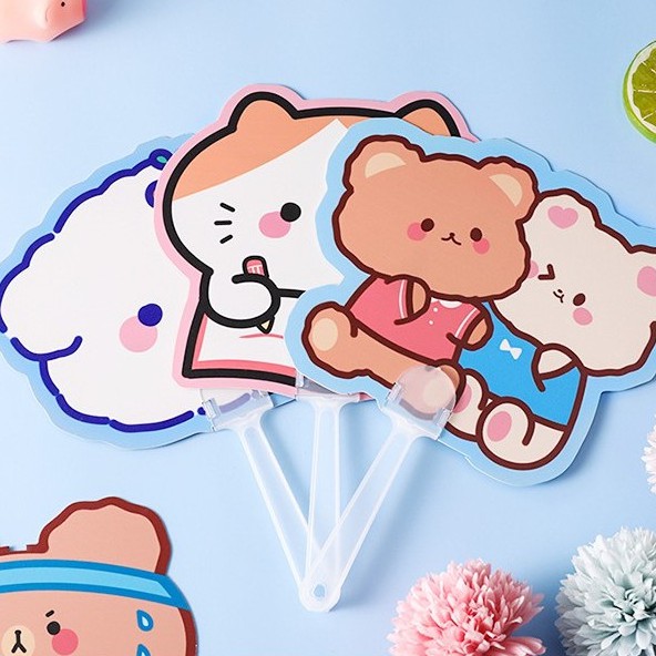 Quạt Nhựa Cầm Tay Cute - Quạt Học Sinh Xua Nắng Hè Loại Đẹp / Quạt PVC Molangshop