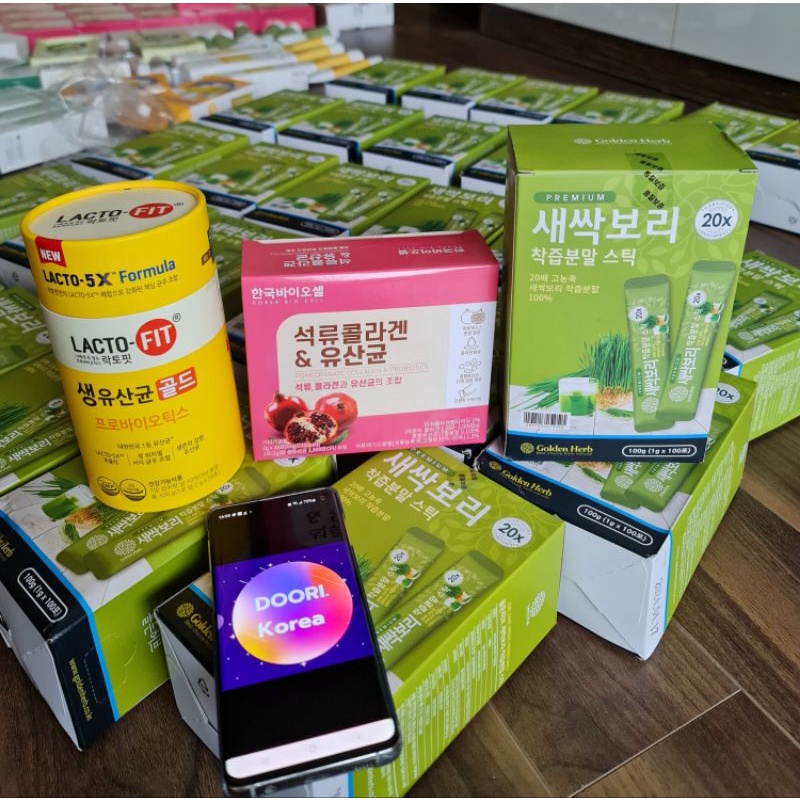 FULL HỘP 100 gói BỘT MẦM LÚA MẠCH NON HÀNG NỘI ĐỊA HÀN QUỐC GOLDEN HERB bill Hàn